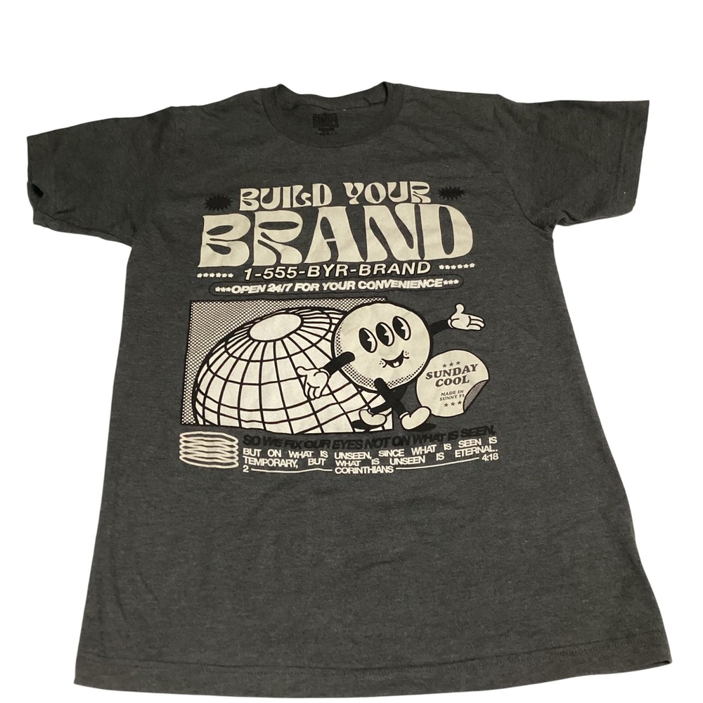 Sunday Cool Build Your Brand Graphic Tee Charcoal Grey‎ 2 Corinthians Small